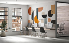 Load image into Gallery viewer, Modern Geometric Wall Decal for Offices – Abstract Shapes Vinyl Sticker Mural, Contemporary Workspace Decor, Large Removable Wall Art