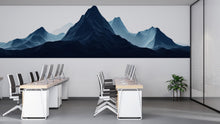 Load image into Gallery viewer, Modern Mountain Wall Decal for Office or Home | Blue Landscape Wall Sticker | Large Scenic Mural | Removable Peel and Stick Wall Art