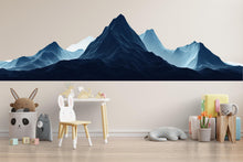 Load image into Gallery viewer, Modern Mountain Wall Decal for Office or Home | Blue Landscape Wall Sticker | Large Scenic Mural | Removable Peel and Stick Wall Art