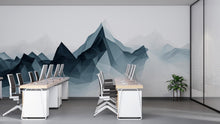 Load image into Gallery viewer, Geometric Mountain Wall Decal • Modern Mountain Range Wall Sticker • Large Office Wall Mural • Abstract Landscape Decor