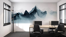 Load image into Gallery viewer, Geometric Mountain Wall Decal • Modern Mountain Range Wall Sticker • Large Office Wall Mural • Abstract Landscape Decor