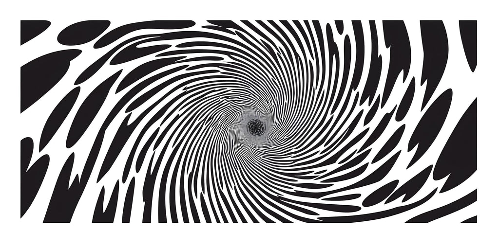 Black and White Vortex Wall Decal, Modern Optical Illusion Wall Sticker, Abstract Office Decor, Large Mural Sticker for Home or Workspace