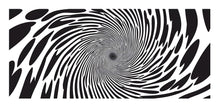 Load image into Gallery viewer, Black and White Vortex Wall Decal, Modern Optical Illusion Wall Sticker, Abstract Office Decor, Large Mural Sticker for Home or Workspace