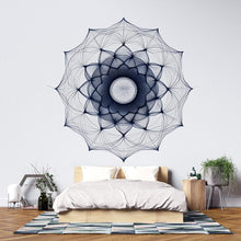 Load image into Gallery viewer, Geometric Mandala Wall Decal • Large Modern Mandala Sticker • Line Art Wall Mural • Bedroom Accent Wall Decor • Removable Peel &amp; Stick Wall