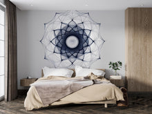 Load image into Gallery viewer, Geometric Mandala Wall Decal • Large Modern Mandala Sticker • Line Art Wall Mural • Bedroom Accent Wall Decor • Removable Peel &amp; Stick Wall