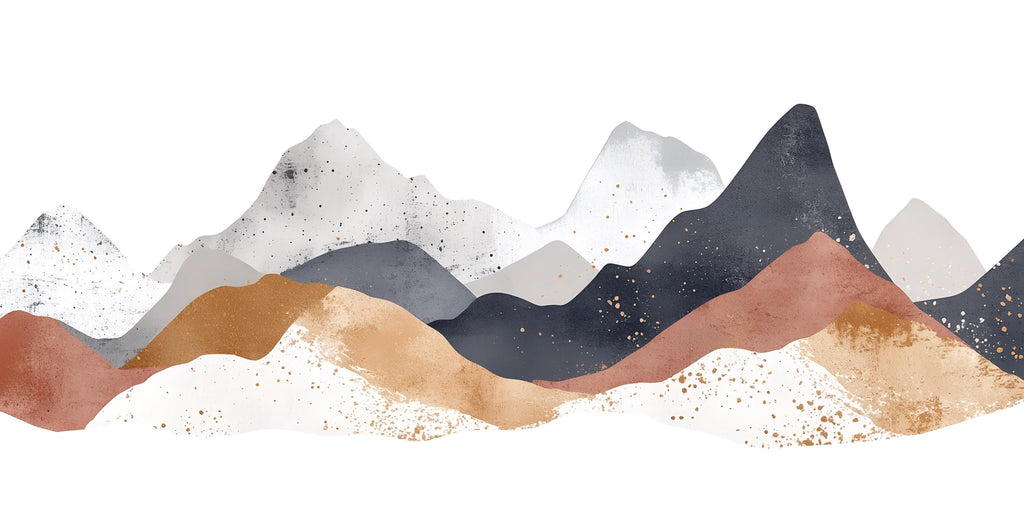 Abstract Mountain Wall Decal – Modern Neutral Landscape Mural, Large Peel & Stick Wall Sticker for Living Room, Bedroom And Office Decor