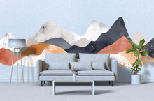 Load image into Gallery viewer, Abstract Mountain Wall Decal – Modern Neutral Landscape Mural, Large Peel &amp; Stick Wall Sticker for Living Room, Bedroom And Office Decor