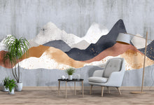 Load image into Gallery viewer, Abstract Mountain Wall Decal – Modern Neutral Landscape Mural, Large Peel &amp; Stick Wall Sticker for Living Room, Bedroom And Office Decor