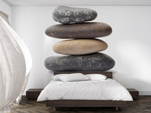 Load image into Gallery viewer, Stacked Stones Wall Decal • Large Zen Rock Mural for Bedroom • Spa Meditation Wall Art • Peel and Stick Stone Sticker • Calm Nature Decor