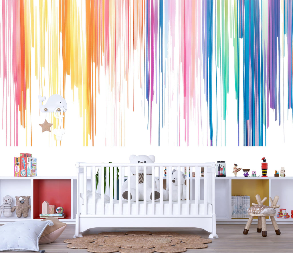 Rainbow Drip Wall Decal • Colorful Kids Room Sticker • Oversized Dripping Paint Mural • Playroom Nursery Wall Art • Peel & Stick Vinyl Decor