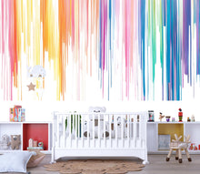 Load image into Gallery viewer, Rainbow Drip Wall Decal • Colorful Kids Room Sticker • Oversized Dripping Paint Mural • Playroom Nursery Wall Art • Peel &amp; Stick Vinyl Decor