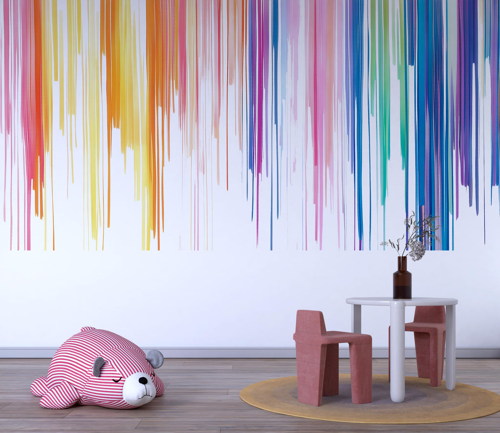 Rainbow Drip Wall Decal • Colorful Kids Room Sticker • Oversized Dripping Paint Mural • Playroom Nursery Wall Art • Peel & Stick Vinyl Decor