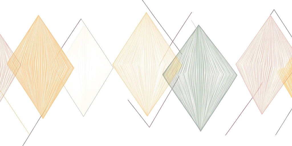 Geometric Diamond Wall Decal • Modern Pastel Shapes Wall Sticker • Minimalist Line Art Decor • Bedroom Living Room Office Mural