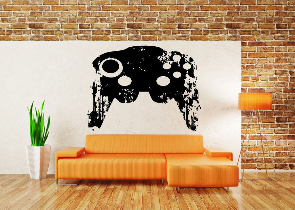 Wall Decal Vinyl Sticker Decals Peal And Stick Cheap Decor Art Gaming Games Game Controller Joystick Abstract Look L379