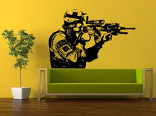 Load image into Gallery viewer, Wall Decal Vinyl Sticker Decals Peal And Stick Cheap Decor Art American Army Navy Marine Military Soldier Swat Team With Gun Rifle L390