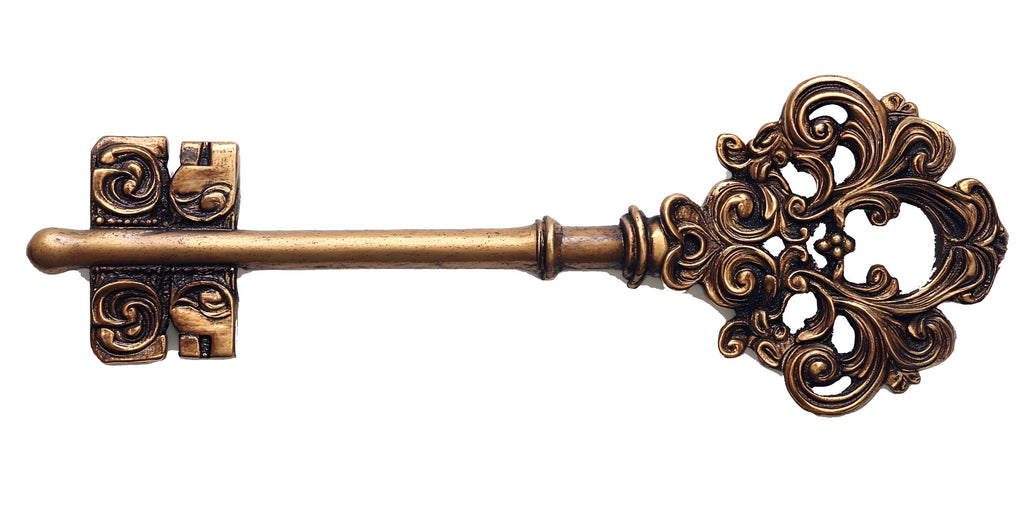 Vintage Key Wall Decal • Ornate Antique Key Sticker • Victorian Steampunk Wall Art • Large Retro Key Mural • Home Office Decor