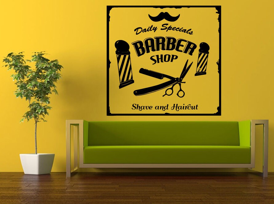 Wall Decal Vinyl Sticker Decals Peal And Stick Cheap Decor Art Hair Beauty Barbershop Logo Sign Emblem Window Sign L398