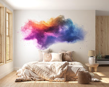 Load image into Gallery viewer, Colorful Nebula Wall Decal • Galaxy Cloud Wall Sticker • Cosmic Space Mural for Bedroom &amp; Living Room • Vibrant Celestial Wall Art