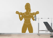 Load image into Gallery viewer, Girl Gym Wall Decal Power fitness Women Squat Decor Workout Art Vinyl Wall Stickers Bedroom 184DE