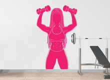 Load image into Gallery viewer, Afro American Girl Locs Gym Wall Decal Power fitness Women Squat Decor Workout Art Vinyl Wall Stickers Bedroom 185DE