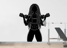 Load image into Gallery viewer, Afro American Girl Locs Gym Wall Decal Power fitness Women Squat Decor Workout Art Vinyl Wall Stickers Bedroom 186DE