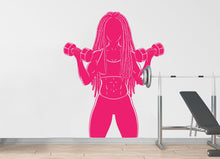 Load image into Gallery viewer, Afro American Girl Locs Gym Wall Decal Power fitness Women Squat Decor Workout Art Vinyl Wall Stickers Bedroom 186DE