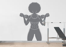 Load image into Gallery viewer, Girl Gym Wall Decal Power fitness Women Squat Decor Workout Art Vinyl Wall Stickers Bedroom 187DE
