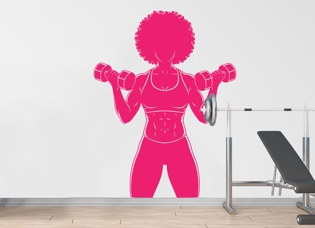 Girl Gym Wall Decal Power fitness Women Squat Decor Workout Art Vinyl Wall Stickers Bedroom 187DE