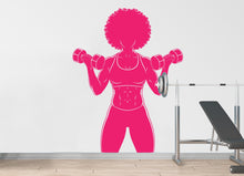 Load image into Gallery viewer, Girl Gym Wall Decal Power fitness Women Squat Decor Workout Art Vinyl Wall Stickers Bedroom 187DE