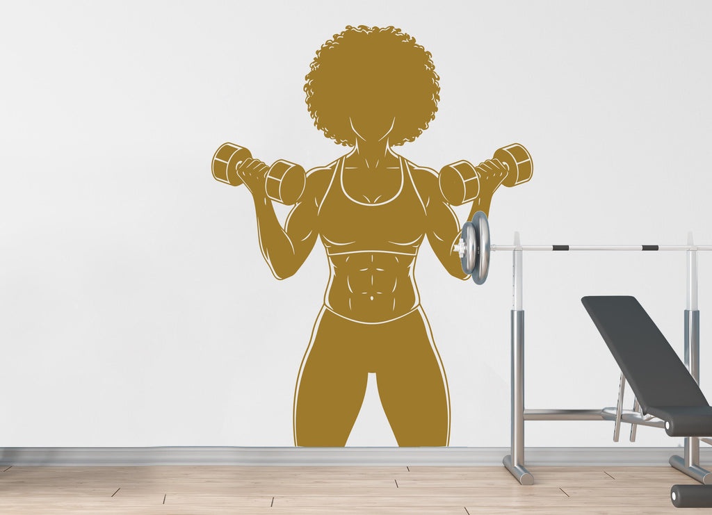 Girl Gym Wall Decal Power fitness Women Squat Decor Workout Art Vinyl Wall Stickers Bedroom 187DE