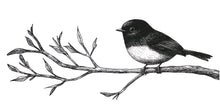 Load image into Gallery viewer, Bird Wall Decal • Black And White Bird On Branch Sticker • Nature Nursery Wall Art • Kids Room Woodland Mural • Large Removable Animal