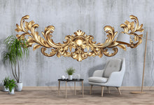 Load image into Gallery viewer, Golden Baroque Wall Decal, Ornamental Wall Sticker, Luxury Decor Mural, Classical Scroll Design, Elegant Bedroom Wall Art Sticker