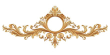 Load image into Gallery viewer, Golden Ornate Mirror Frame Wall Decal, Baroque Wall Sticker, Luxury Scroll Mural, Elegant Bedroom Headboard Decor, Classical Gold Wall Art