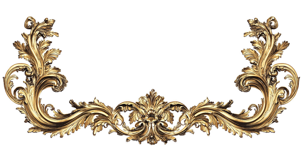 Golden Baroque Wall Decal, Ornate Gold Scroll Sticker, Luxury Wall Mural, Elegant Accent Wall Decor, Classical Home Decor