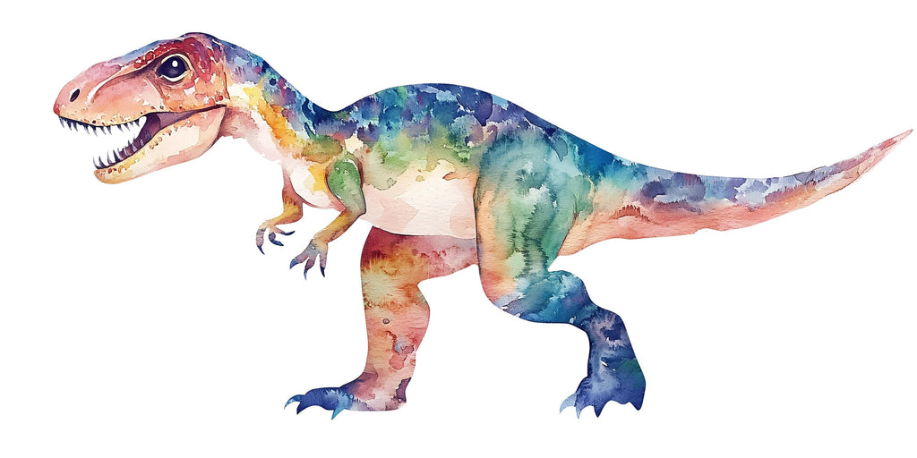 Watercolor Dinosaur Wall Decal | Colorful T-Rex Kids Wall Sticker | Nursery & Playroom Wall Art | Boys Room Decor | Large Removable Dinosaur