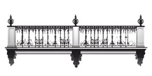 Load image into Gallery viewer, Elegant Balcony Wall Decal, Faux Iron Railing Wall Sticker, 3D Architectural Wall Mural, Luxury Bedroom Accent Decor, Peel &amp; Stick Wall Art