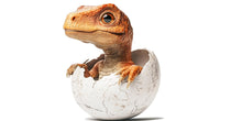 Load image into Gallery viewer, Realistic Baby Dinosaur Hatching Wall Decal | Cute Dino Egg Nursery Wall Sticker | 3D Kids Room Mural | Removable Nursery Decor | Dinosaur