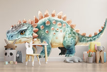 Load image into Gallery viewer, Watercolor Spiked Dinosaur Wall Decal | Kids Dino Wall Sticker | Nursery Dinosaur Mural | Boys &amp; Girls Room Decor | Removable Kids Wall Art