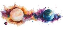Load image into Gallery viewer, Watercolor Galaxy Planets Wall Decal | Kids Space Room Sticker | Colorful Universe Mural for Nursery &amp; Playroom | Outer Space Wall Art