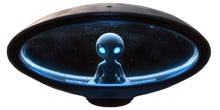 Load image into Gallery viewer, Cute Blue Alien Spaceship Wall Decal | Glowing UFO Kids Room Sticker | Space Nursery Decor | Sci-Fi Wall Art for Playroom &amp; Bedroom
