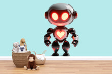 Load image into Gallery viewer, Cute Robot Wall Decal With Glowing Heart | Kids Room Robot Sticker | Sci-Fi Nursery Decor | Futuristic Robot Art for Playroom &amp; Bedroom