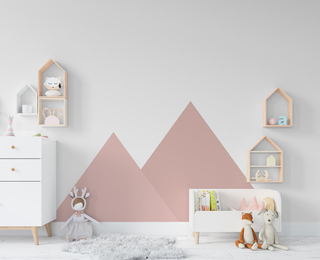 Boho Pyramids Wall Decal, Nursery Boho Triangle Decor, Bed Sticker, Hedboard Wall Decal, Pyramid Triangle Wall Decal Sticker Vinyl 709LU