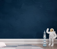 Load image into Gallery viewer, Navy Blue Concrete Wallpaper Mural – Dark Blue Textured Wall, Slate &amp; Ink Blue Cloudy Gradient, Modern Moody Interior Wall Art 203DE