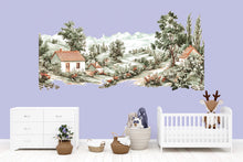 Load image into Gallery viewer, Vintage Countryside Cottage Wall Decal • Scenic Landscape Wall Sticker • Large Pastoral Mural for Nursery, Kids Room, Bedroom Home Decor