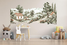 Load image into Gallery viewer, Vintage Countryside Cottage Wall Decal • Scenic Landscape Wall Sticker • Large Pastoral Mural for Nursery, Kids Room, Bedroom Home Decor