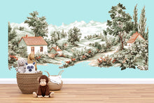 Load image into Gallery viewer, Vintage Countryside Cottage Wall Decal • Scenic Landscape Wall Sticker • Large Pastoral Mural for Nursery, Kids Room, Bedroom Home Decor