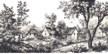 Load image into Gallery viewer, Vintage Black and White Countryside Wall Decal • Scenic Landscape Wall Sticker • Large French Village Mural for Bedroom, Nursery Home Decor