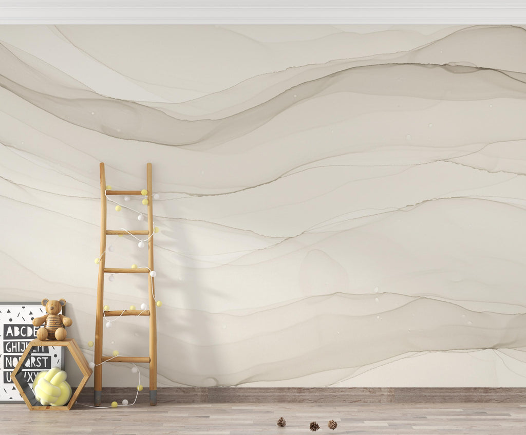 Beige Concrete Wallpaper Mural, Warm Sand Polished Concrete Wall, Minimalist Textured Mural in Taupe Greige, Modern Luxury Wall Decor 208DE
