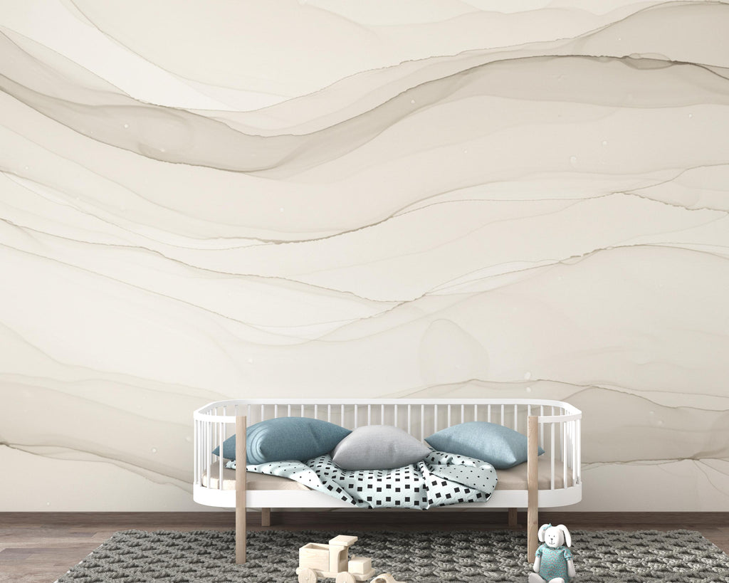 Beige Concrete Wallpaper Mural, Warm Sand Polished Concrete Wall, Minimalist Textured Mural in Taupe Greige, Modern Luxury Wall Decor 208DE