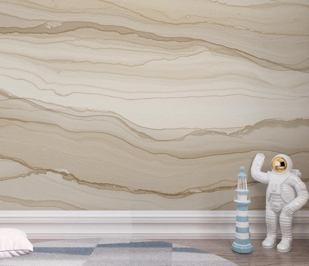 Beige Concrete Wallpaper Mural, Warm Sand Polished Concrete Wall, Minimalist Textured Mural in Taupe Greige, Modern Luxury Wall Decor 209DE